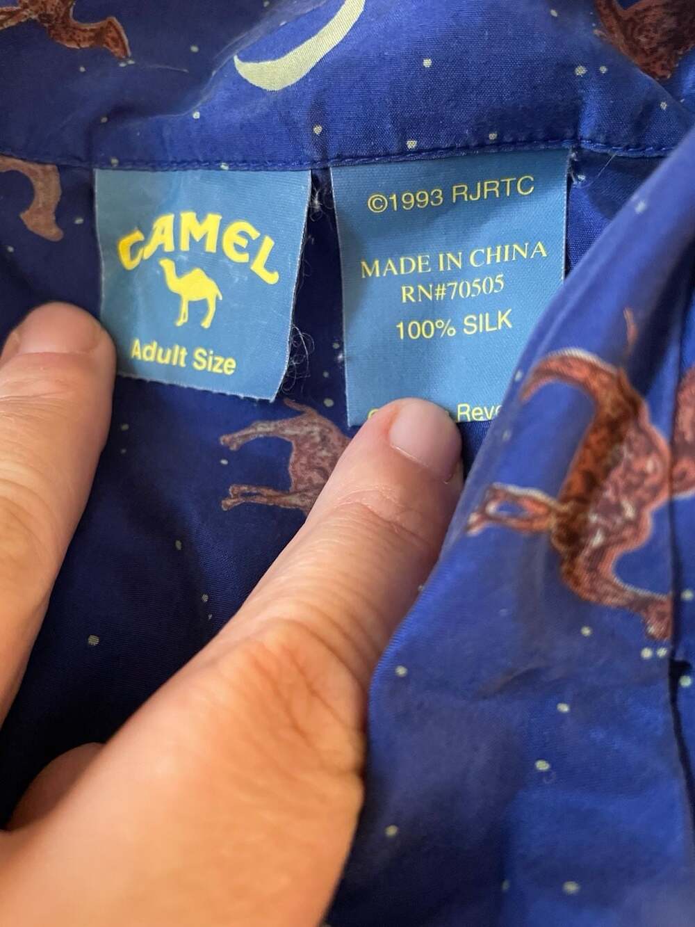 Vintage 1993 Camel Tobacco Promotional Silk Pajama Nightshirt and shorts set - Picture 3 of 7